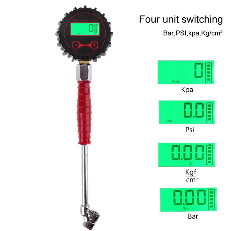 

3-250PSI LCD Digital Car Vehicle Tire Air Pressure Gauge Dual Head Tire Inflator Tyre Pressure Gauge with Quick Inflation Rod