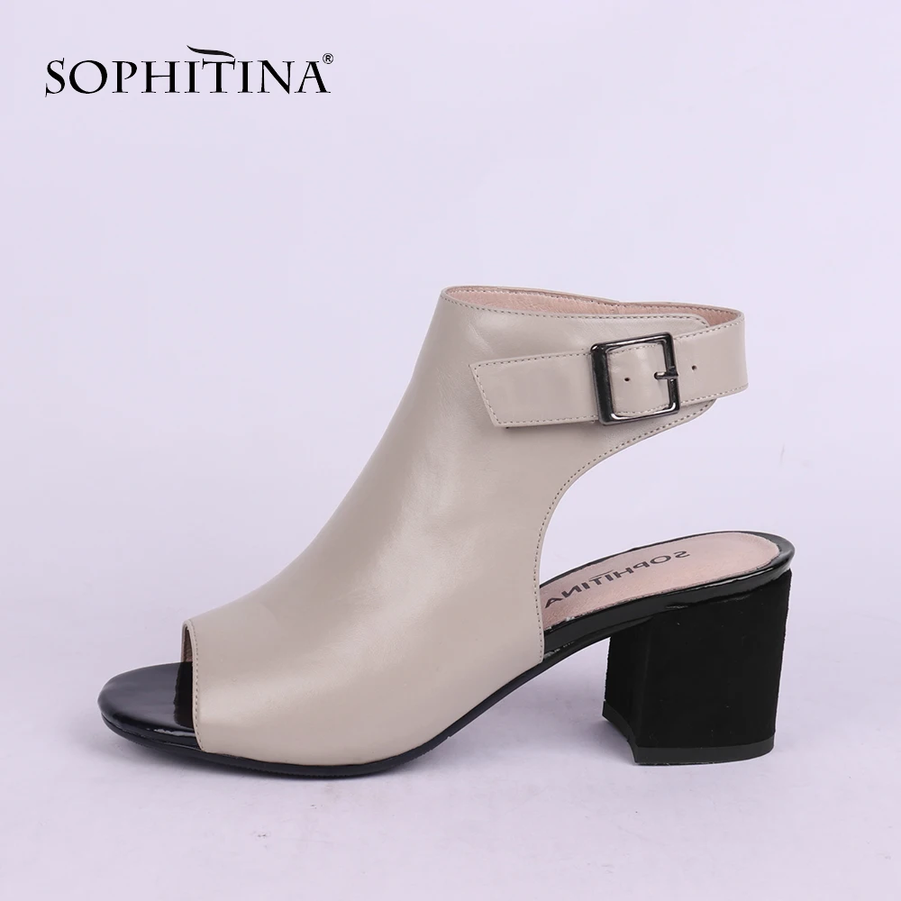 SOPHITINA/однотонные модные сандалии Удобная обувь на квадратном каблуке высокого