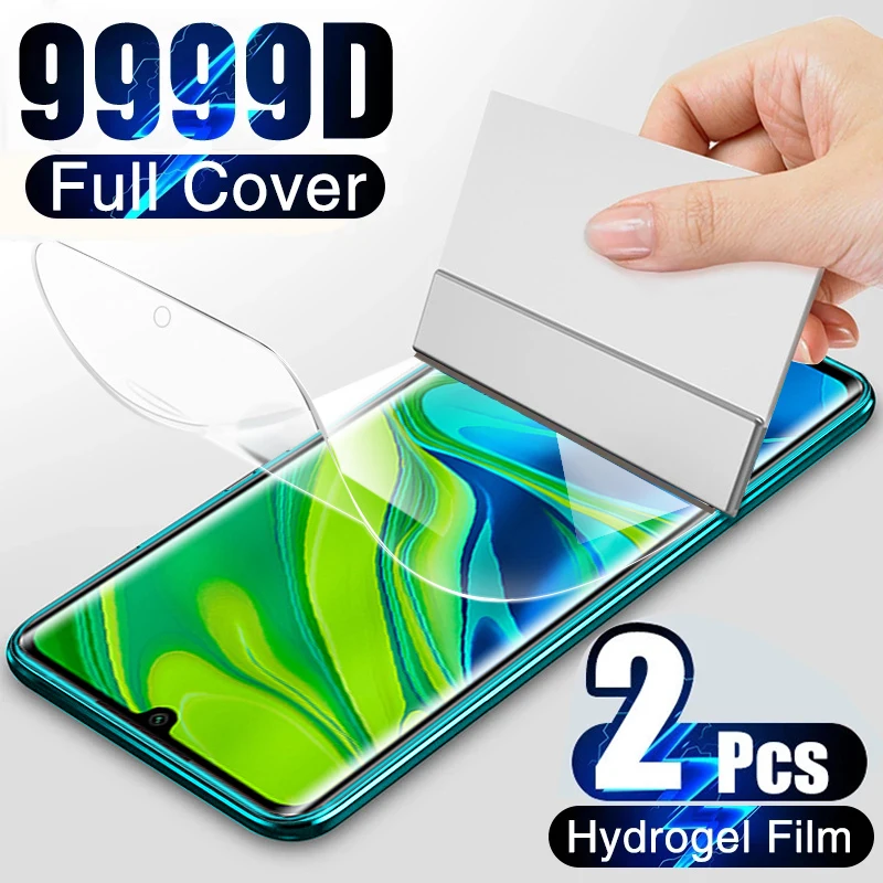 9999D Hydrogel Film For Xiaomi Redmi Note 10 9S 9 8 7 Pro 9A 8A Note 10 Pro Screen Protector mi 10T 9T Poco X3 M3 Pro Not Glass