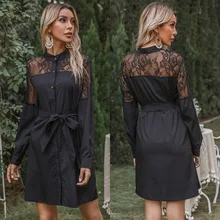 Camisa de manga larga para primavera y otoño, camisa de empalme de Cuello medio alto de color sólido retro de Europa y Estados Unidos, 2021