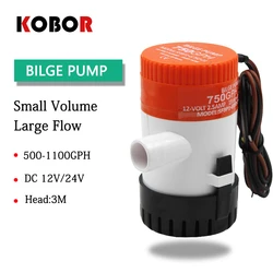 NEW ON 1100gph 750gph 500gph 350gph 12v 24vdc Mini Bilge Pump High Flow Submersible for garden seaplane motor home house solar