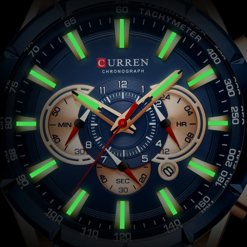 Curren 8363, мужские водонепроницаемые часы с хронографом, военные армейские мужские часы из нержавеющей стали, роскошные Брендовые мужские спортивные часы