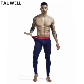

TAUWELL Thermal Pants Low-waisted Stripes on The Side Slim Men's Thin Autumn Pants Trendy Men's U-punch Bag Bottoms Long Johns