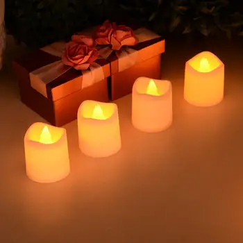 

24PCS Candle Shape Lights Flameless LED Tea Lights Set Battery Powered Candle Lights Party Wedding Decoration