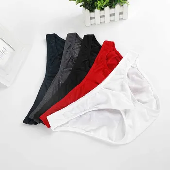 

Men Briefs Sexy Low Rise Panties Male Clothes Solid Stretch Briefs Seamless Bulge Pouch Knickers Underwear Breathable Underpants