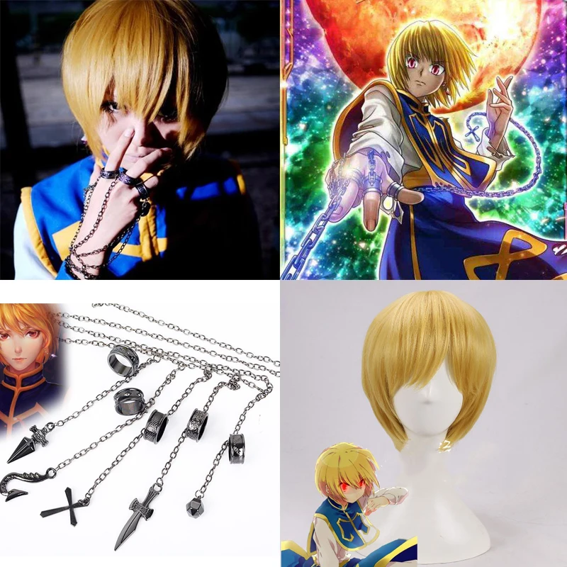 Anime Hunter X Hunter Kurapika Wig Cosplay Costume Prop Metal Ring Accessories Hunter X Hunter Kurapika Kurta Cosplay Wig Gift Costume Props Aliexpress
