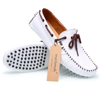 

Brand Men Genuine Leather Loafers Soft Casual Cowhide Driving Shoes Comfortable Slip On Moccasins Loafers