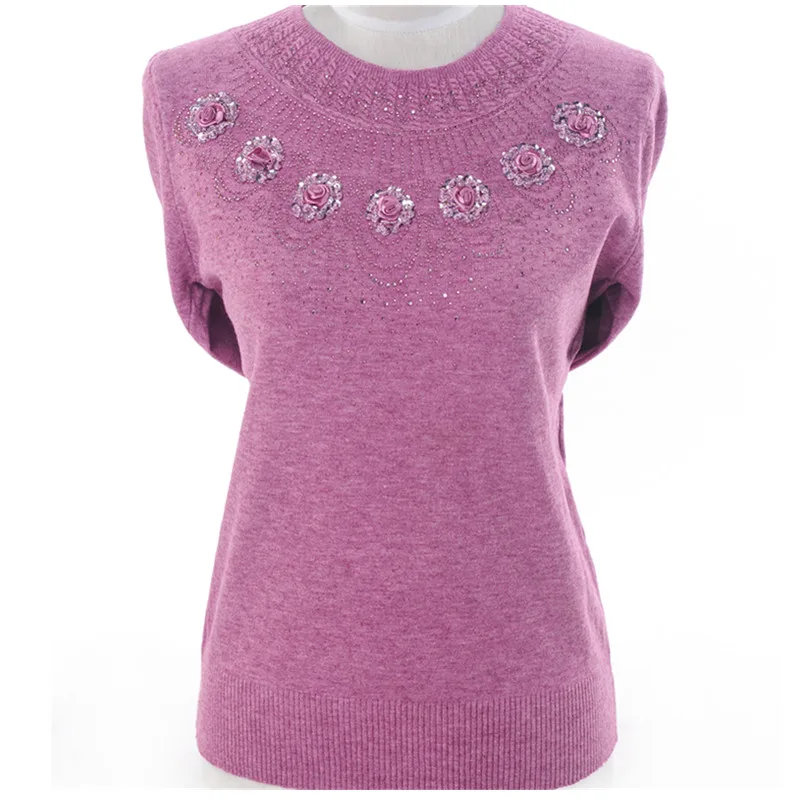 Autumn Winter Women Wool Sweater Plus size 4XL Loose Long-sleeved Warm Knitted Pullover Sweaters Mother Short Casual Jumpers
