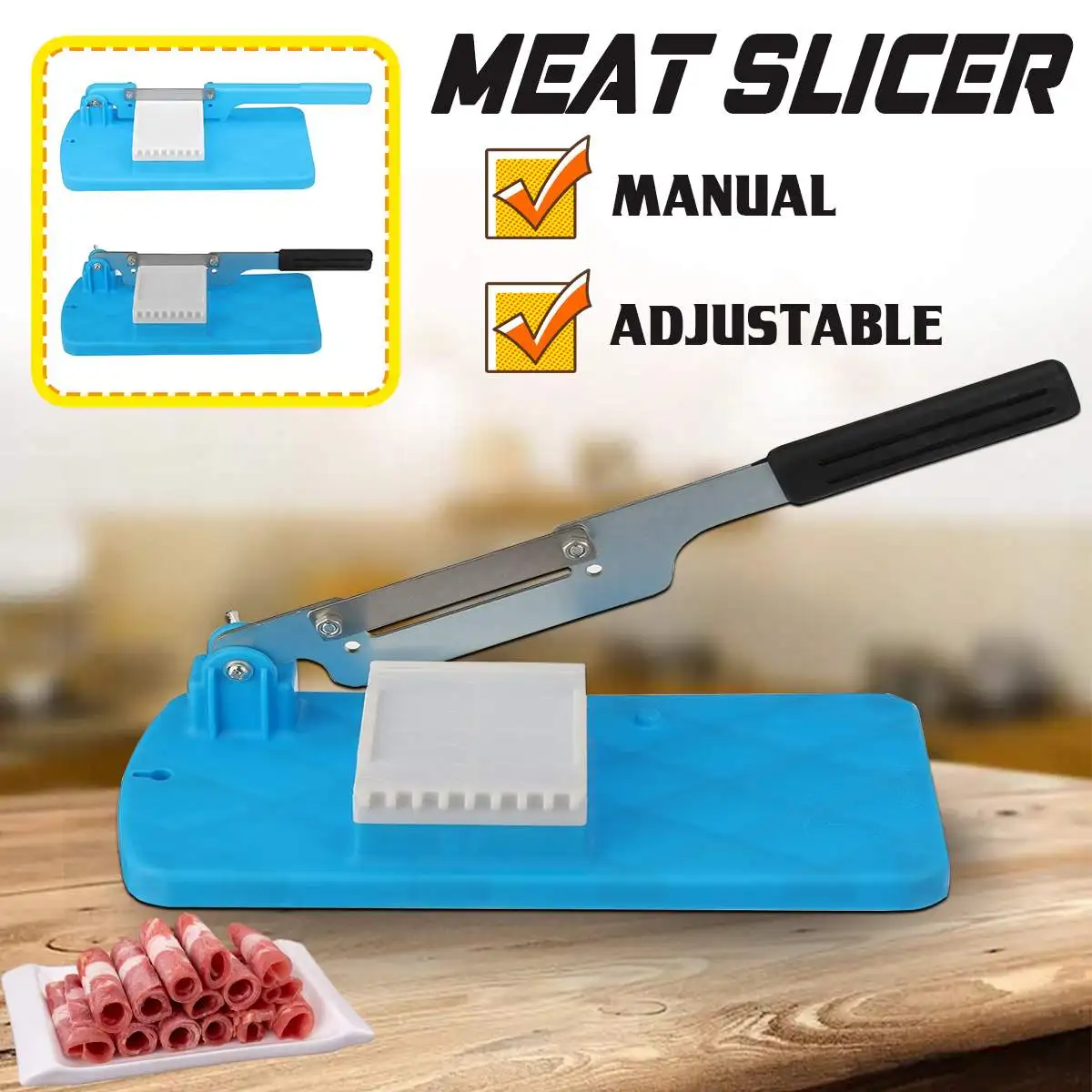 Kitchen Tools Meat Slicing Machine Plastic+Stainless Steel Household Manual Adjustable Vegetables Slicer Gadget | Дом и сад