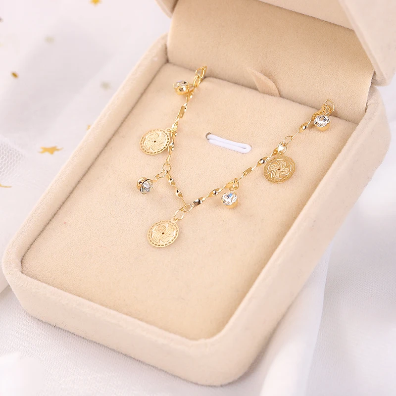 

AliExpress hot-selling windmill ins niche design coin Bracelet female natural crystal pendant temperament personality wild