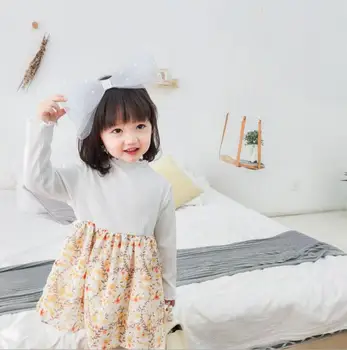 

2020 New Style Girls Patchwork Dress Fashion Spring Baby Girls Dresses Kids Clothes 1-6 Years