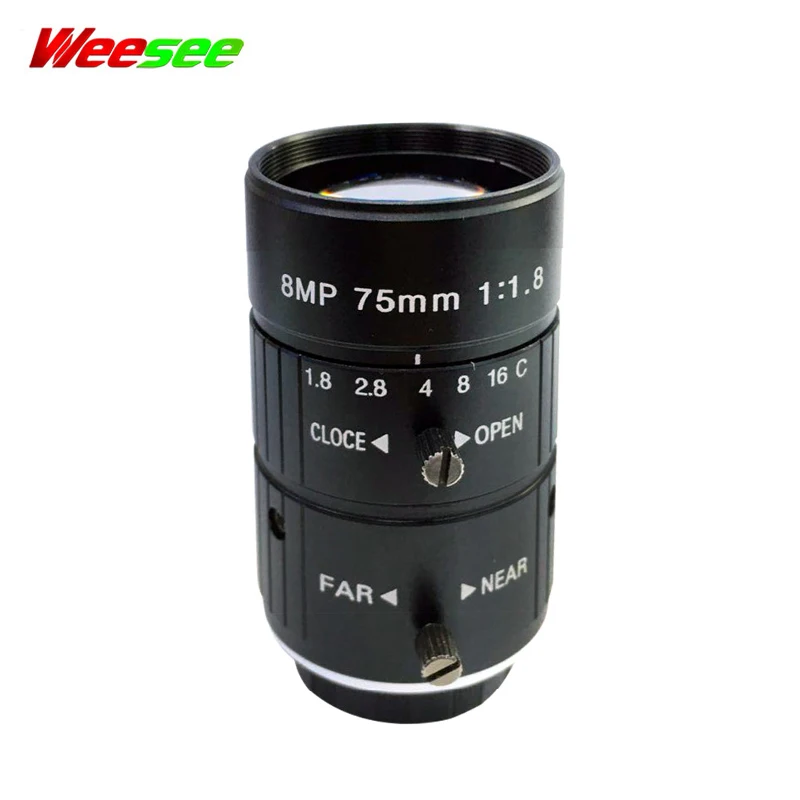 WS HD 8MP 75mm CCTV Camera C Mount Lens Manual Iris Focus F2.8 Aperture 1" Image Format Industrial Security | Безопасность и