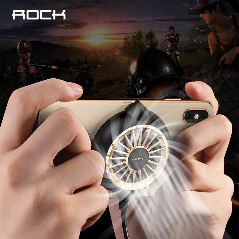 

ROCK Mobile Phone Cooler Noiseless Small Cooling Fan With Suction Cup for iPhone Samsung Huawei Xiaomi Smartphone Game Heat Sink