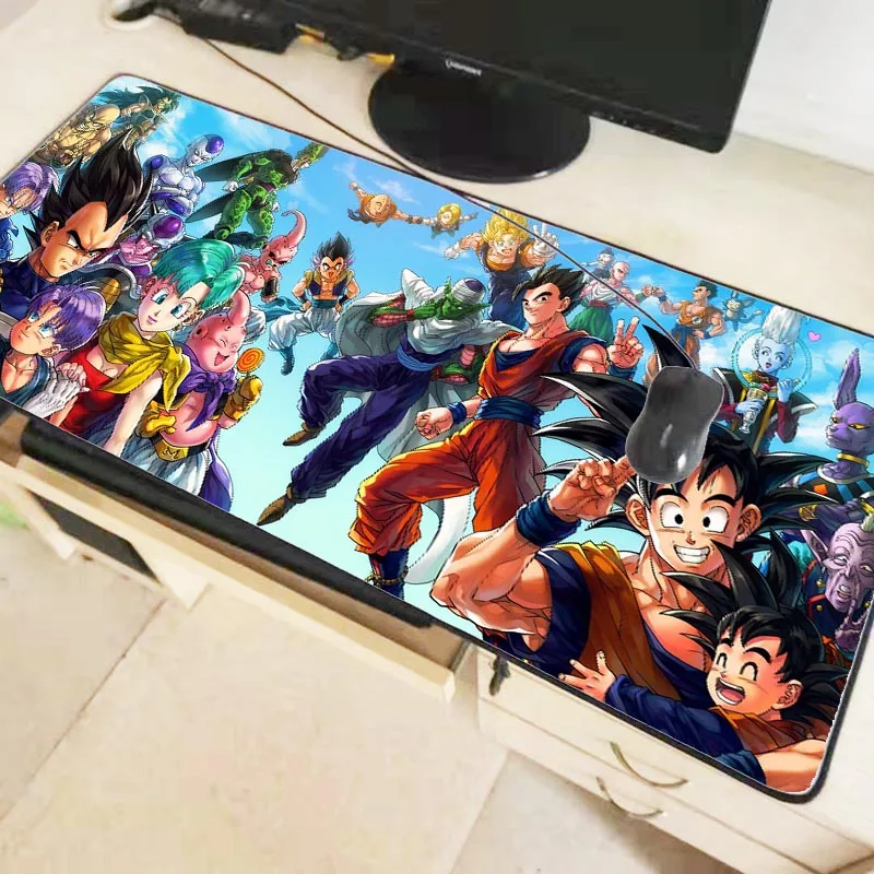  Dragon Ball Anime Large Gaming Mouse Pad Lock Edge Mouse Mat for Laptop Computer Keyboard Pad Desk 