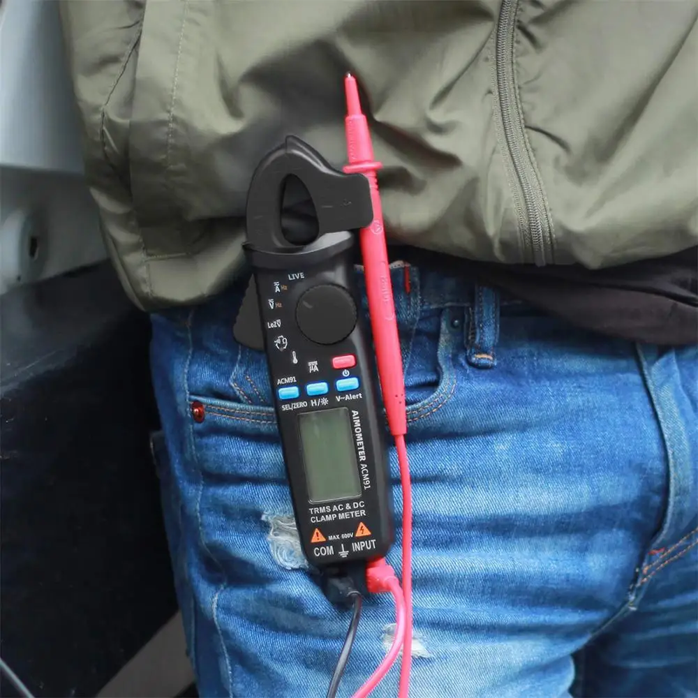 Цифровой клещи автомобильный AIMOMETER ACM91 True RMS Двойной линейный дисплей DC AC 100A ток 1мА точность ремонт Амперметр Вольтметр Гц