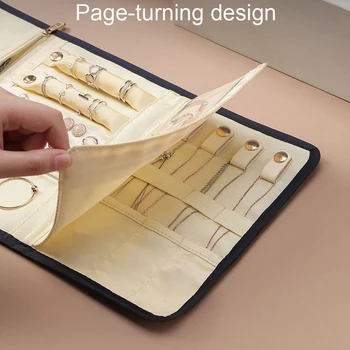 

Rings Bracelet Zipper Travel Organizer Multifunctional Container Roll Foldable Jewelry Case Fashion Bag Earrings Necklace