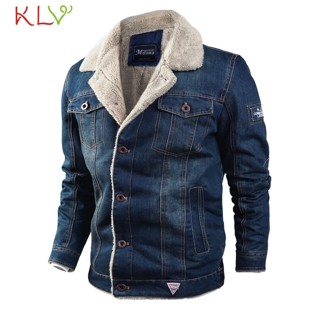 Мужская джинсовая куртка 6XL, зимняя, теплая, плюшевая, флисовая, с воротником, джинсовые куртки, на пуговицах, уличная одежда, повседневное пальто, ветровка, карго, Jaqueta, 19Aug