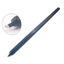 Черный постоянный макияж микроволокна Инструмент Одноразовые, для микрообработки ручка 18U 0,15 мм для бровей татуировки профессиональная ручка-держатель игл 10 шт