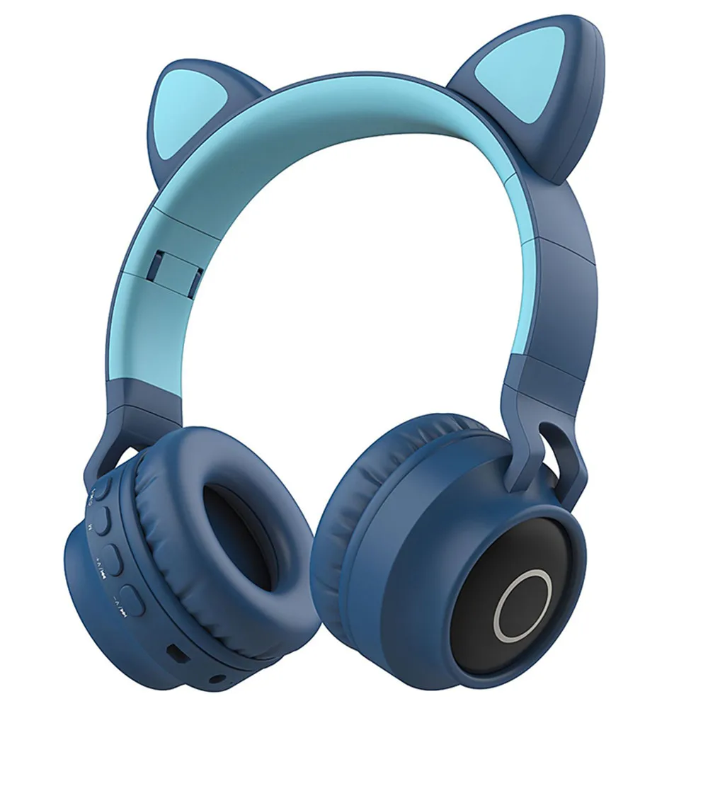 Cat Ear Bluetooth 5 0 Headphones LED Noise Cancelling Girls Kids Cute Headset Support TF Card Jack 3 5mm Mic Wireless Headphones