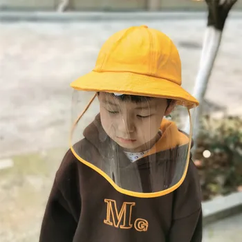 

4-12years kids Anti-spitting Protective Hat Dustproof Cover Kids Boys Girls Fisherman Cap Hat fast shipping 2020 summer Dropship