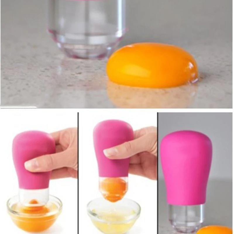 

1pc Yolk Out Egg Separator Egg Tools Food Grade Silicone+pp Egg Yolk Suction Device Egg White And Yolk Separators Kitchen Tools