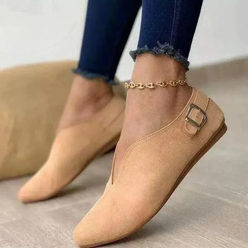 2021 Summer Suede Women Flat Shoes Ladies Pointed Loafers Fashion Casual Ladies Shoes and Sandals  Zapatos Mujer Plus Size 35-43 - Image 5