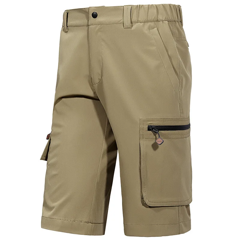 Popular Summer Men's Quick-Drying Five-Point Pants Casual Loose Thin Section Waist Men's Shorts Multi-Pocket Zipper Pocket Shorts Men