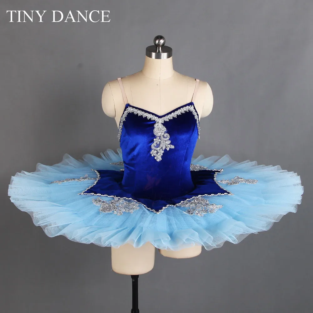 Dark Blue Velvet Professional Ballet Tutu Dress Solo Costume Adult