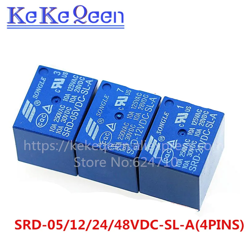 

Relays SRD-05VDC-SL-A SRD-12VDC-SL-A SRD-24VDC-SL-A SRD-48VDC-SL-A a group of nomally open 05V 12V 24V 48V 10A 250V 4PIN T73