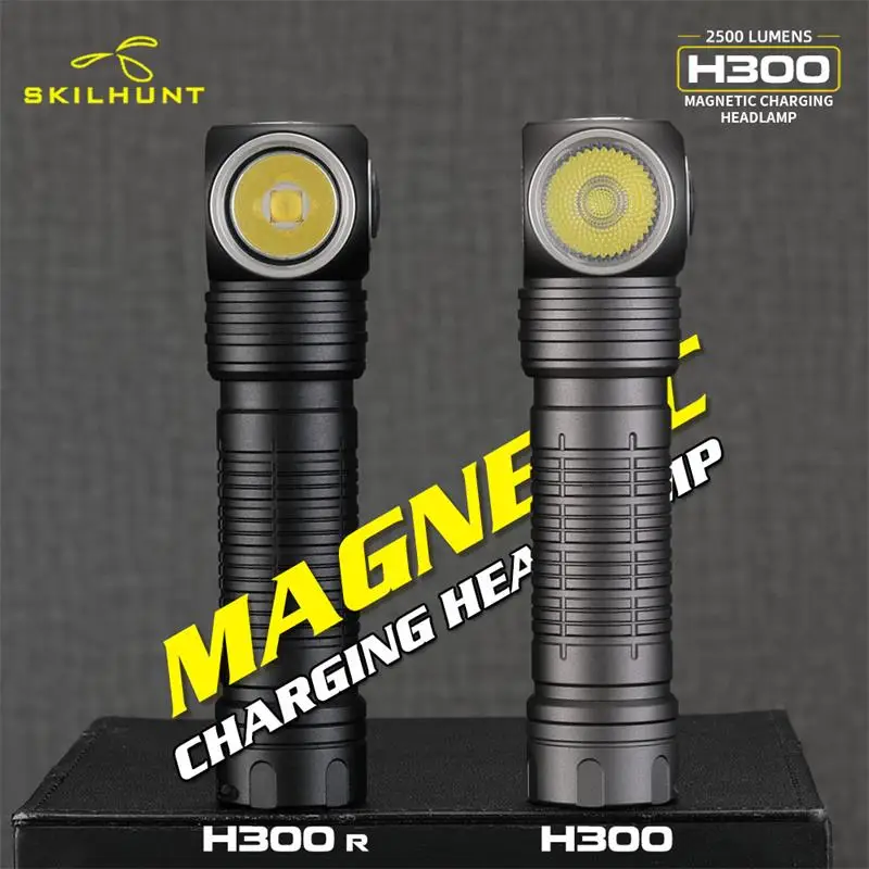 Skilhunt H300 / H300R USB újratölthető Zseblámpa l-shpe fényszóró 2500 lumens Fém Mágneses kültéri Első lámpa