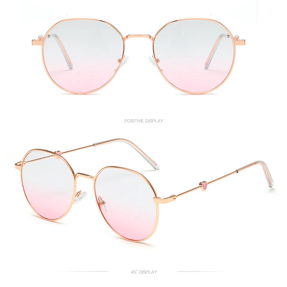 Elbru милые очки в форме сердца для девочек, женские градиентные розовые металлические оптика очки от близорукости, студенческие оправы для очков для женщин