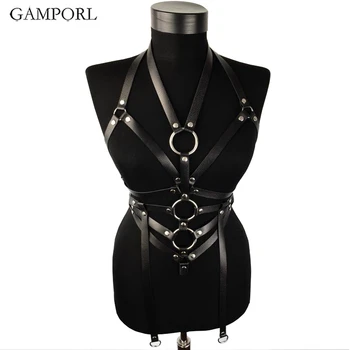 

GAMPORL Harness Bdsm Strapon Shoulder Garters Belt Jartiyer Erotic Suspenders Goth Fantazi Seks Leather Lingerie Sexy Crop Top