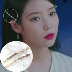 2019 New Fashion One-line Crystal Rhinestone Hair Clips Korea Style Women Hair Pins Accessorie For Girls Barrettes