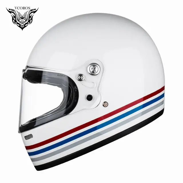 Vcoros-a600フルフェイスバイクヘルメット,レトロ,チョッパー,レーシングヘルメット,ヴィンテージ