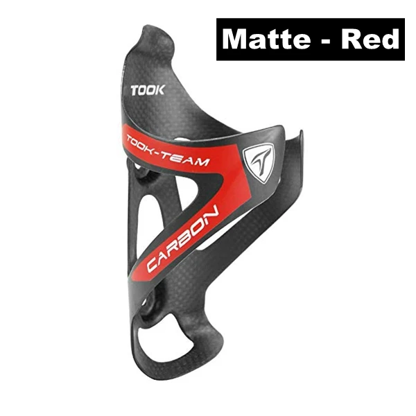 TOSEEK велосипедный держатель для бутылки из углеродного волокна, флягодержатель для воды, Аксессуары для велосипеда 25 г, 3 к, глянцевая отделка - Цвет: Matte Red