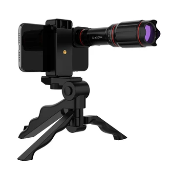 

1 Pc Phone Lens 4K 32X Black External Zoom Telephoto Phone Lens for Camera