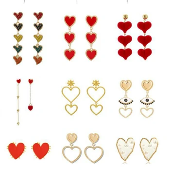 

Simple Heart Pendant Earrings for Women 2020 New Style Long Irregular Eye Heart Earrings Fashion Banquet Jewelry Wholesale