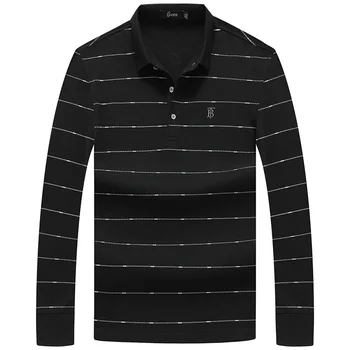 

Fat Man Long Sleeve Lapel T Shirt Male Money Big Size Men's Wear Loose Plus Fat plus Backing Shirt Leisure Joker T