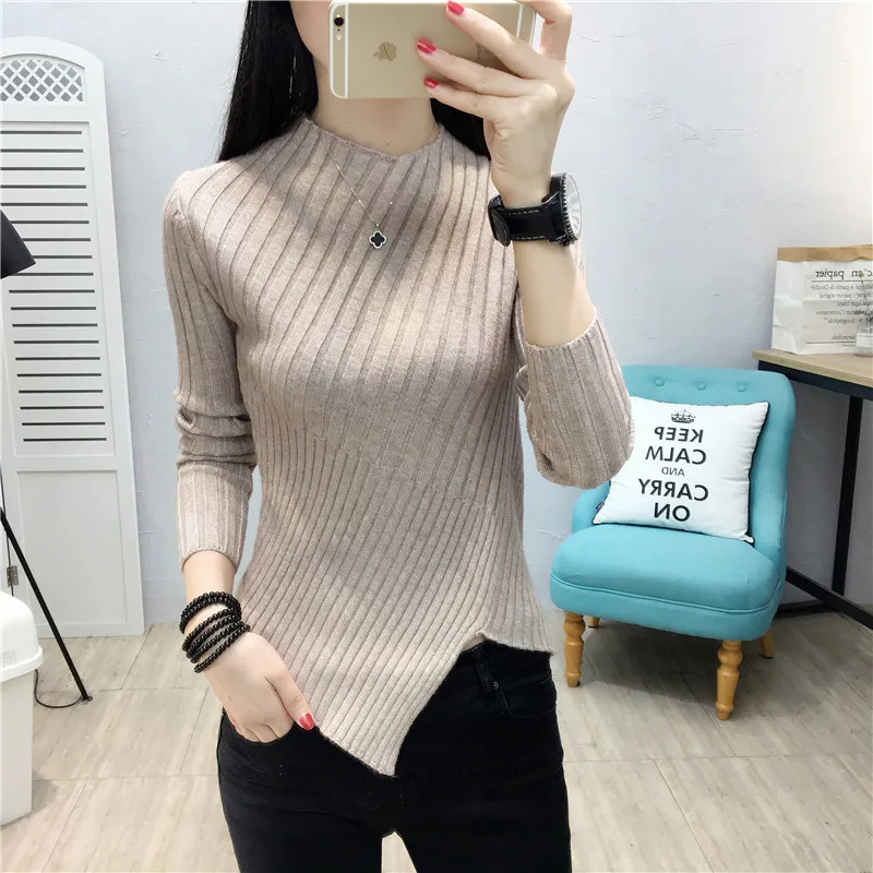 beige Новинка, куртка, верхняя одежда без подкладки, модное женское платье-свитер в западном стиле, Несимметричное - Цвет: beige