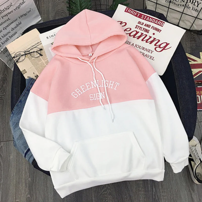 Спортивный костюм с капюшоном, уличная одежда, куртка, топы, Harajuku, Женская толстовка с длинным рукавом, худи, свободные женские толстовки, повседневные