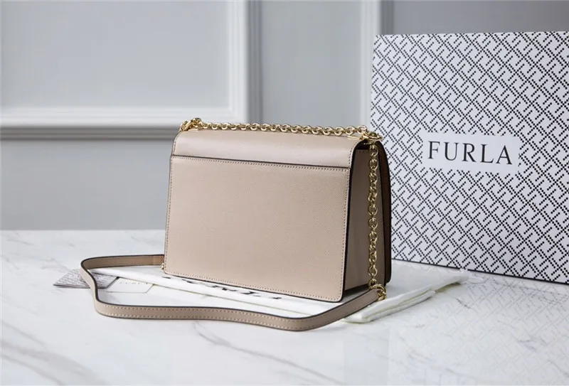 Оригинальные женские сумки FURLA, высококачественные женские кожаные сумки Furla, голый розовый цвет, размер L 24 см x 8 см x 16 см