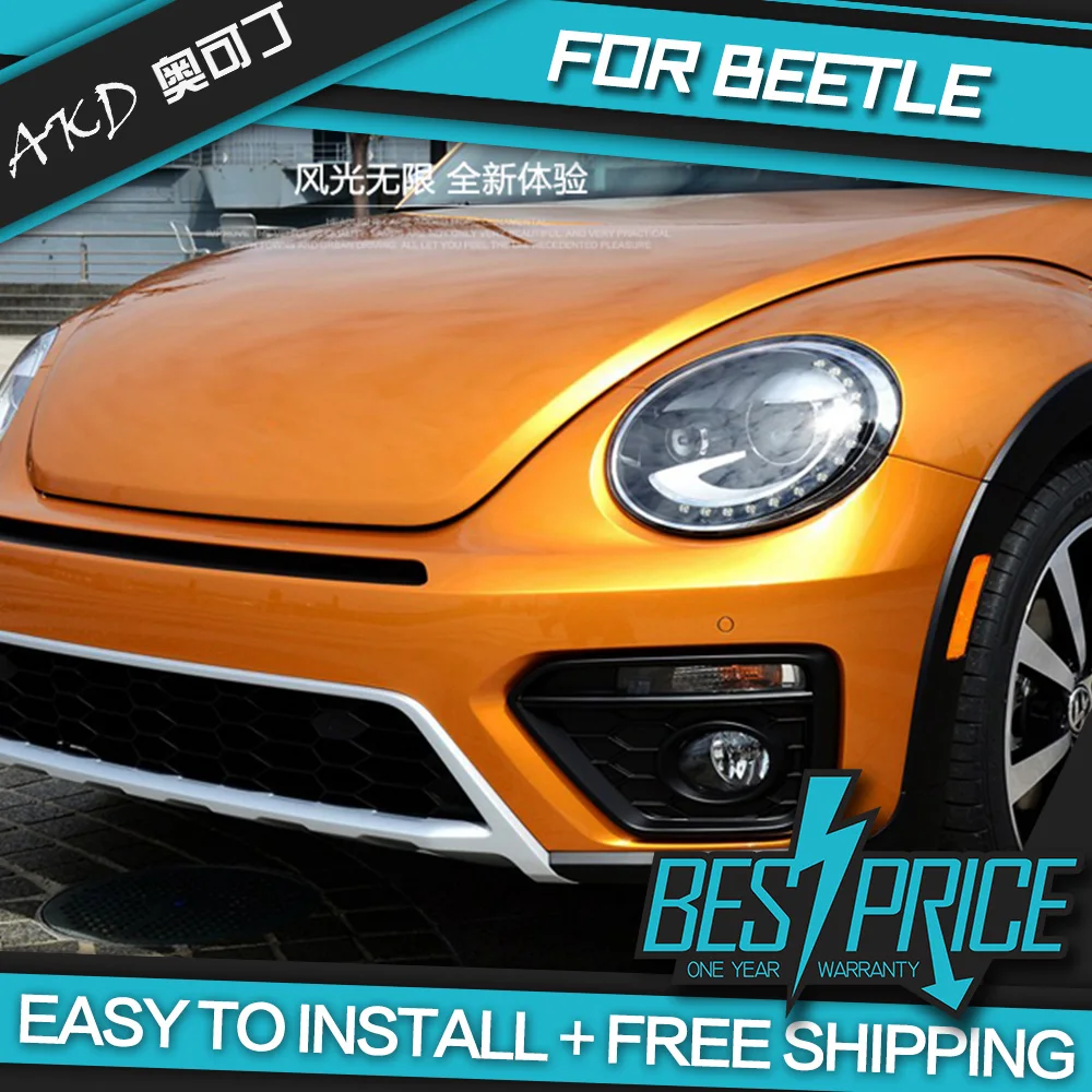 АКД автомобилей Стайлинг фар для VW Beetle фары светодиодный ходовые огни биксенон