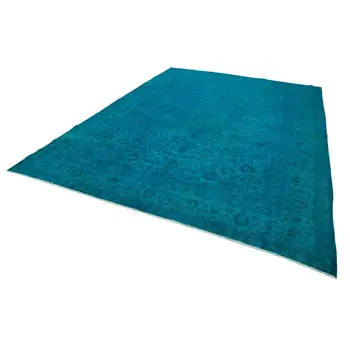 

270x379 Cm Turquoise Handmade Overdyed Large Area Rug-9x12 Ft
