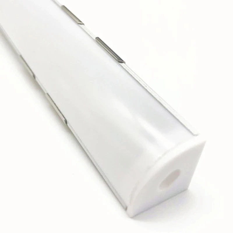 Profilé en Aluminium avec Angle de 45 Degrés pour Bandes LED, Couverture Blanche Lai70.et Transparente, Canal, 2-25 Pièces/Lot, 0.5m/Pièce, 5050, 3528, 5630