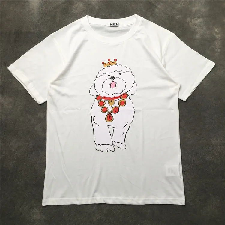 Новинка 19ss мужские футболки джентльмена короны собаки футболка хип-хоп