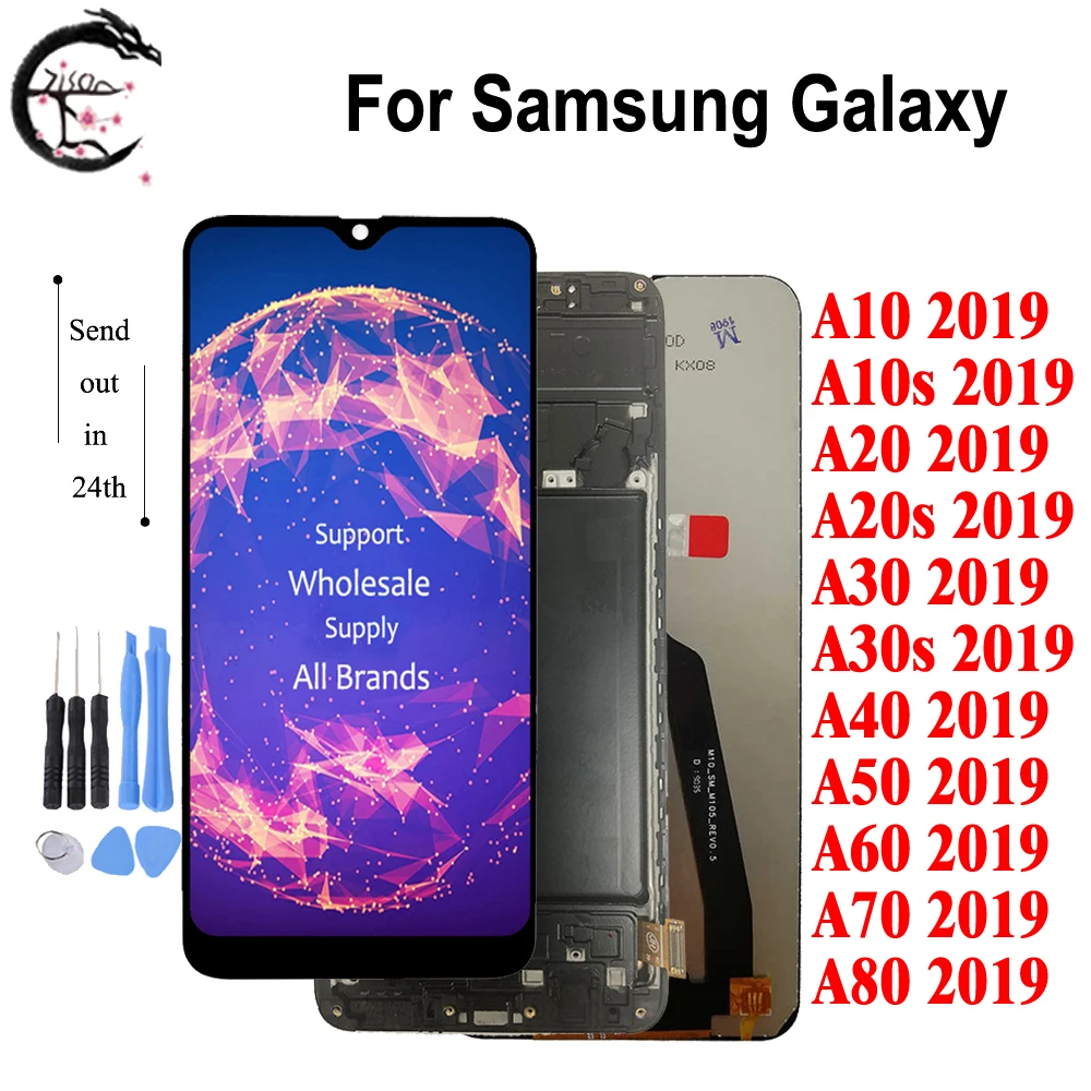 ЖК дисплей для SAMSUNG Galaxy A80 A70 A60 A50 A40 A30 A20 A10 2019 с рамкой A10s A20s A30s экран сенсорным