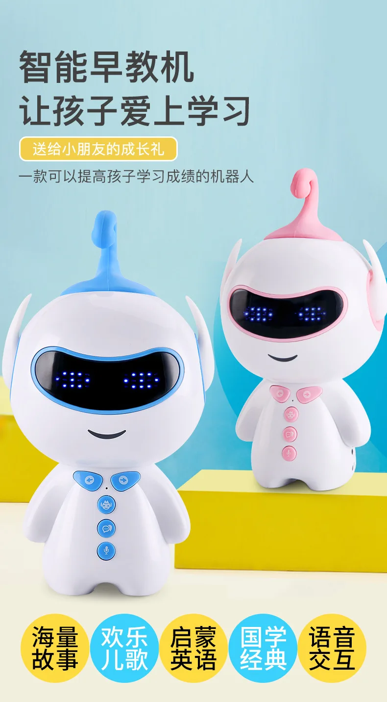 

Children Intelligent Robot Early Education Science And Technology Wift Multi-functional Voice Dialogue Smart Education Learning