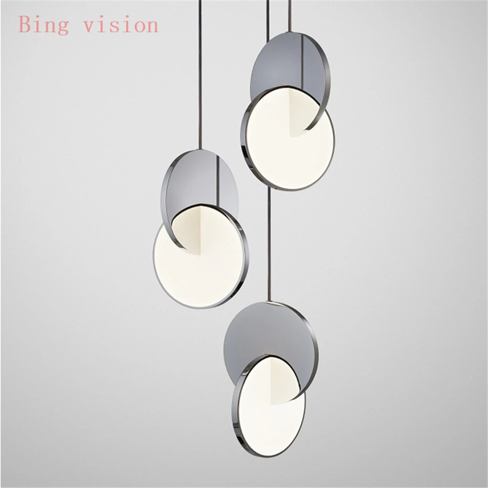 

High quality Simple design Cross shape LED Pendant Light Modern Bar Restaurant high glossy stainless steel Pendant Lamp