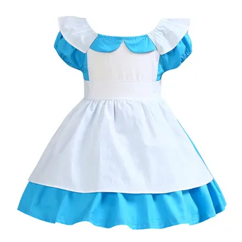 

Girl Alice dress Baby Cotton Lolita Alice Tutu Dress Halloween Birthday Alice In Wonderlandes Costume Dress 2-8 years
