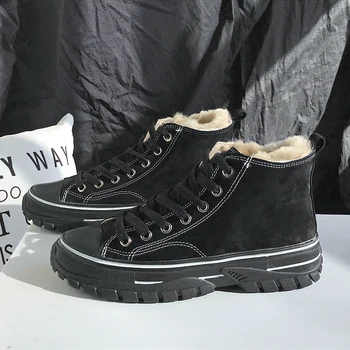 

Winter Boots Women Fur Booties Suede Leather Waterproof Solid Color Nice Quality Anti-slip Fashion Winter Sneakers Female 35-40